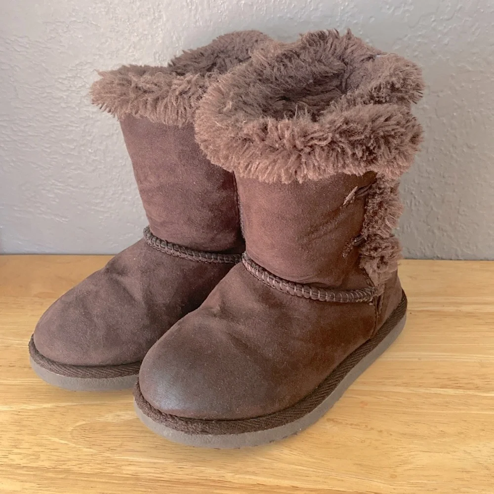 Cherokee Toddler Girls Faux Fur Winter/rain Boots C8